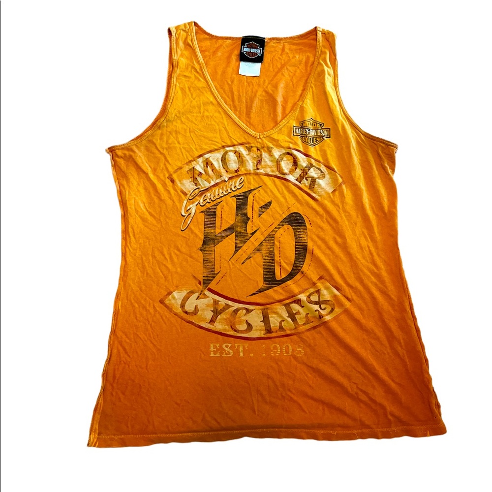 Orange light weight women Harley Davidson Tank Top.